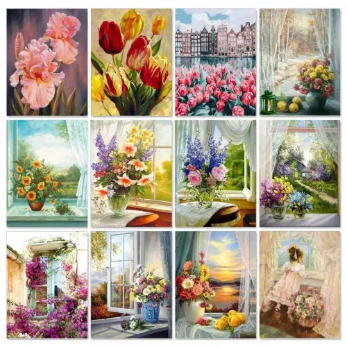 Beautiful Flowers Painting By Numbers Kit