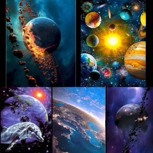 Space Landscape Painting By Numbers Kit Oil