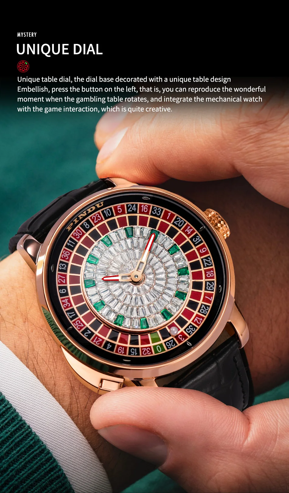 Vegas Spin Automatic Roulette Watch for Men – Luxury NH35A Timepiece with Working Wheel & Sapphire Glass