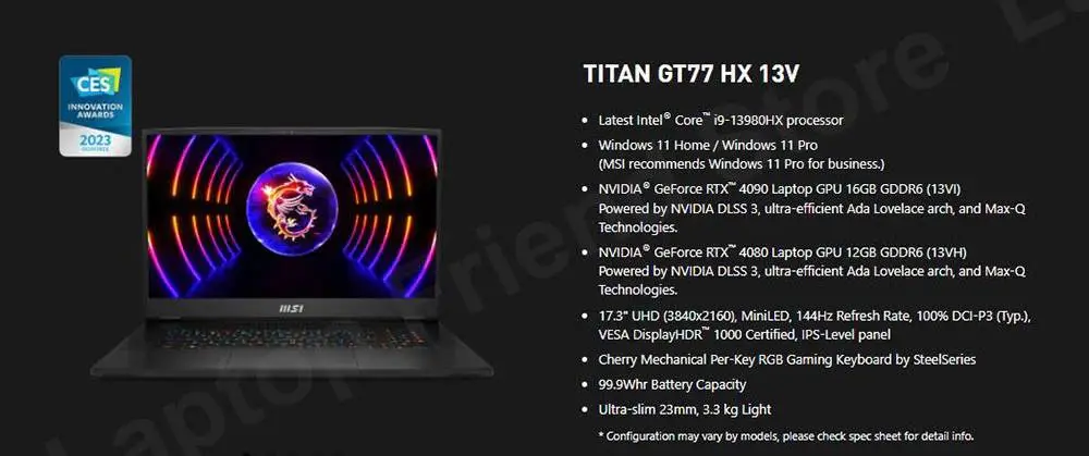 MSI TITAN GT77 Gaming Laptop