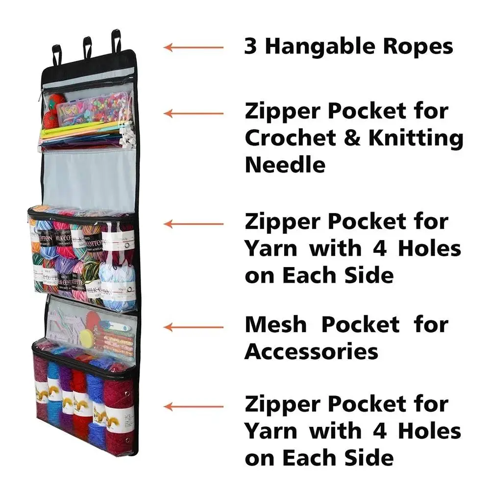 Foldable Hangable Yarn Storage Bag Organizer