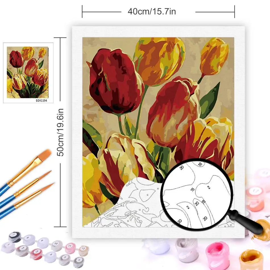 Beautiful Flowers Painting By Numbers Kit