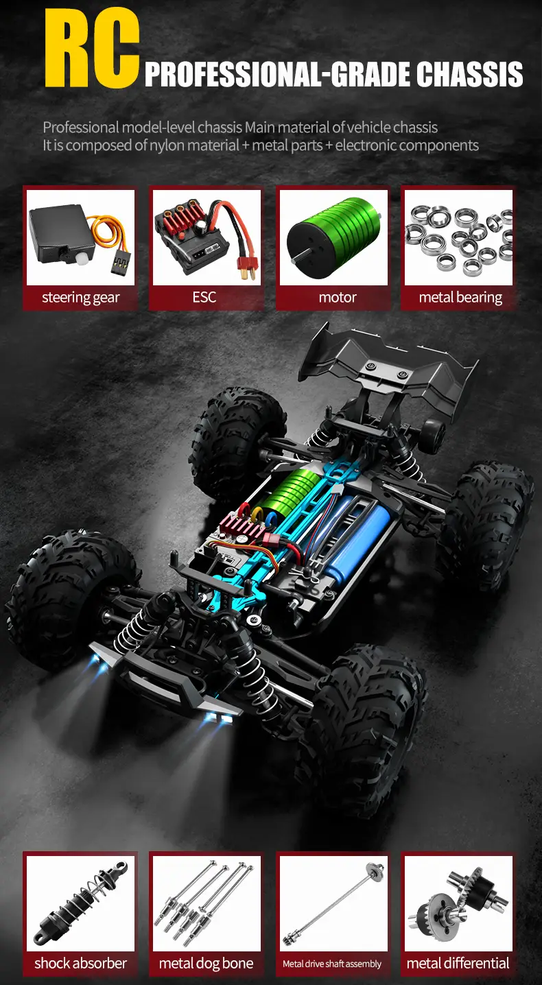 RC High Speed Off Road Car 4x4 1/16 75 km/h